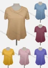 Wholesale Women's Casual Crew Neck Short Sleeve Lace Blouse - Liuhuamall