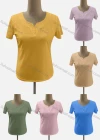 Wholesale Women's Casual Notched Neck Short Sleeve Embroidered Blouse - Liuhuamall