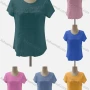 Wholesale Women's Casual Crew Neck Short Sleeve Honeycomb Ruched Blouse preview