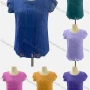 Wholesale Women's Casual Crew Neck Short Sleeve Lace Ruched Blouse preview