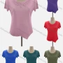 Wholesale Women's Casual Crew Neck Short Sleeve Beaded Blouse preview