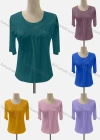 Wholesale Women's Casual Crew Neck Short Sleeve Lace Rhinestone Blouse - Liuhuamall