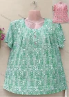 Wholesale Women's Casual Crew Neck Short Sleeve Allover Print Oversized Blouse - Liuhuamall