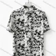 Wholesale In Stock Men's Slim Fit Short Sleeve Abstract Print Shirt - Teal/Black/Brown Pattern Casual Business Shirt Black Clothing Wholesale Market Liuhua