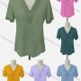 Wholesale Women's Casual V Neck Short Sleeve Rhinestone Blouse preview
