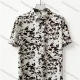 Wholesale In Stock Men's Slim Fit Short Sleeve Abstract Print Shirt - Teal/Black/Brown Pattern Casual Business Shirt Brown Clothing Wholesale Market Liuhua