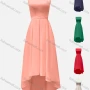 Wholesale Women's Elegant Sleeveless Plain High Low Hem Evening Dress preview