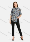 Wholesale Women's Casual Shirt Collar Long Sleeve Button Front Leaf Print Top - Liuhuamall