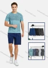 Wholesale Men's Athletic Short Sleeve Crew Neck Striped T-Shirt - Liuhuamall