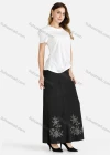 Wholesale Women's Casual Short Sleeve Pearl Decro Top & A Line Long Skirt Set - Liuhuamall