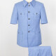Men's Plain Button Down Multiple Pockets Short Sleeve Chines Tunic Suit & Pants 2-Piece Sets BV220303# Sky Blue Clothing Wholesale Market -LIUHUA