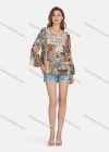 Wholesale Women's Casual Vintage Floral & Paisley Allover Print Long Sleeve Tassel Tie Blouse E3126# - Liuhuamall