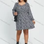 Wholesale Women's Casual Sweetheart Collar Allover Print High Waist Short Dress preview