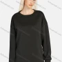 Wholesale Women's Casual Plain Crew Neck Slit Back Fleece Lined Sweatshirt 1328# preview
