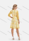 Wholesale Women's Elegant A-Line Scallop Edge Sheer Sleeve Embroidery Short Dress - Liuhuamall