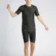 Men's Round Neck Short Sleeve Contrast Color 2 Piece Swimsuit Set Black Clothing Wholesale Market -LIUHUA