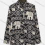 Wholesale Women's Casual Folkloric Print Button Down Long Sleeve Shirt preview