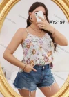 Wholesale Women's Casual V Neck Spaghetti Strap Lace Floral Cami Top AY219# - Liuhuamall