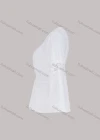 Wholesale Women's Spring V-Neck Bell Sleeve Peplum Hem Tie Back Blouse - Liuhuamall