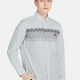 Men's Casual Collared Long Sleeve Button Down Wave Print Shirt P001-2# 2# Clothing Wholesale Market -LIUHUA