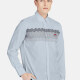 Men's Casual Collared Long Sleeve Button Down Wave Print Shirt P001-2# 4# Clothing Wholesale Market -LIUHUA
