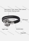 Wholesale Genuine Leather Stainless Steel Toggle Clasps Bracelet PW757# - Liuhuamall