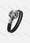 Wholesale Genuine Leather Stainless Steel Toggle Clasps Bracelet PW757# - Liuhuamall