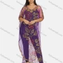Wholesale Women's Muslim Leaf Floral Sequin Triangular Hem Sheer Mesh Cover Up Dress preview