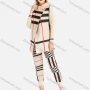 Wholesale Women's Casual Collar Button Detail Rib-Knit Color Block Striped Set preview