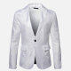 Men's Formal Paisley Print Lapel Patch Pocket One Button Evening Suit Jacket White Clothing Wholesale Market -LIUHUA
