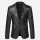 Men's Formal Paisley Print Lapel Patch Pocket One Button Evening Suit Jacket Black Clothing Wholesale Market -LIUHUA