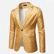 Men's Formal Paisley Print Lapel Patch Pocket One Button Evening Suit Jacket Gold Clothing Wholesale Market -LIUHUA