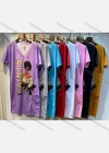 Wholesale Women's Casual Crew Neck Short Sleeve Graphic Tee Dress - Liuhuamall