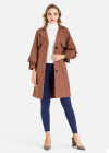Wholesale Women's Plain Casual Cape Single Breasted Belted Trench Coat - Liuhuamall