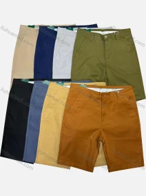 Wholesale Men's Casual Plain Patch Pocket Button Closure Shorts A2133#, LIUHUA CLOTHING WHOLESALE