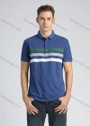 Wholesale Men's Casual Cotton Colokblock Striped Short Sleeve Polo Shirt - Liuhuamall