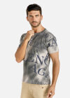 Wholesale Men's Fashion Letter Graphic Round Neck T Shirt - Liuhuamall