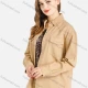 Wholesale Women's Loose Fit Long Sleeve Double Flap Pocket Rivets Plain Overshirt Camel Clothing Wholesale Market Liuhua