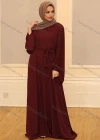 Wholesale Women's Islamic Muslim Bell Sleeve Belted Abaya Robe Dress - Liuhuamall