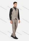 Wholesale Men's Formal Lapel Plaid Pockets Blazer & Waistcoat & Pant 3 Pieces Suit Sets - Liuhuamall