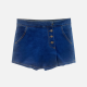 Women's Fashion Wrap Button Front Plain Denim Shorts Dark Blue Clothing Wholesale Market -LIUHUA