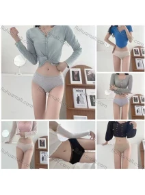 Wholesale Women's Comfy High Stretchy Breathable Plain Brief 5006#, LIUHUA CLOTHING WHOLESALE