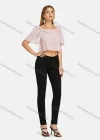 Wholesale Women's Causal Square Neck Solid Swiss Dot Crop Blouse A1625-9486# - Liuhuamall