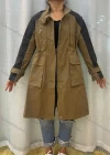Wholesale Women's Stand Collar Straps Zippers Buttons Colorblock Flap Pockets Buckled Cuff Coat - Liuhuamall