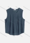 Wholesale Men's Casual Plain Round Neck Patch Pocket Sleeveless Tank Tops M1008# - Liuhuamall