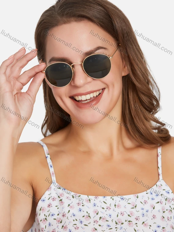 Wholesale Metal Round Frame Solid Lenses Sunglass, Guangzhou Clothing Wholesale Market & Suppliers - LIUHUAMALL, Accessories