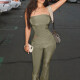 Women's Off Shoulder Plain Crop Tops&Flared Pants 2 Piece Sets Laurel Green Clothing Wholesale Market -LIUHUA