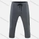 Wholesale Men's Casual & Sporty Striped Letter Print Drawstring Elastic Waist Cropedd Tight Pants 2214# Dark Gray Clothing Wholesale Market Liuhua