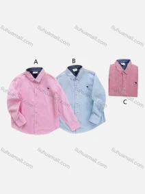 Wholesale Boys' Casual Collared Long Sleeve Pocket Plain Shirt, LIUHUA CLOTHING WHOLESALE