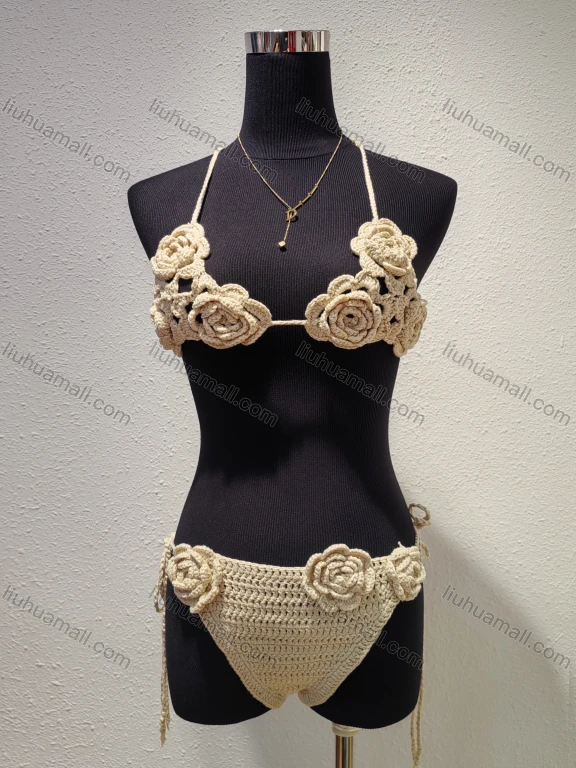 Wholesale Women's Vacation Floral Crochet Cover Up Two Piece Sets L052#